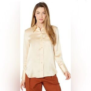 Equipment Quinne Slim Signature Silk Charmeuse Button Down Shirt Blouse XXS